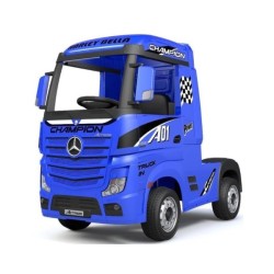 Ηλεκτροκίνητο Παιδικό Φορτηγό Mercedes Benz Actros Licensed 12V με Δερμάτινο Κάθισμα και Λάστιχα Τύπου Αυτοκινήτου Μπλε