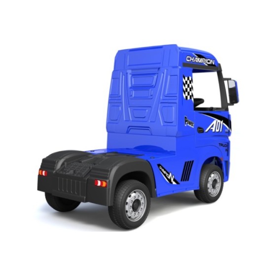 Ηλεκτροκίνητο Παιδικό Φορτηγό Mercedes Benz Actros Licensed 12V με Δερμάτινο Κάθισμα και Λάστιχα Τύπου Αυτοκινήτου Μπλε