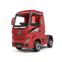 Ηλεκτροκίνητο Παιδικό Φορτηγό Mercedes Benz Actros Licensed 12V με Δερμάτινο Κάθισμα και Λάστιχα Τύπου Αυτοκινήτου Κόκκινο