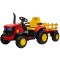 Ηλεκτροκίνητο Παιδικό τρακτέρ με trailer και χειριστήριο 12V σε κόκκινο χρώμα