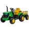 Ηλεκτροκίνητο Παιδικό τρακτέρ με trailer και χειριστήριο 12V σε πράσινο χρώμα
