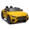 Ηλεκτροκίνητο Παιδικό αυτοκίνητο Licensed Mercedes AMG SL63 12V με δερμάτινα καθίσματα και ελαστικά τύπου αυτοκινήτου σε κίτρινο